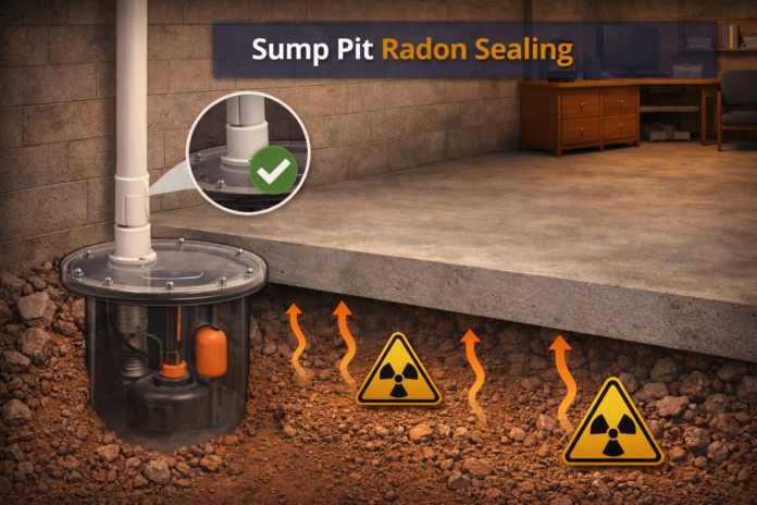Sump Pit Radon Sealing