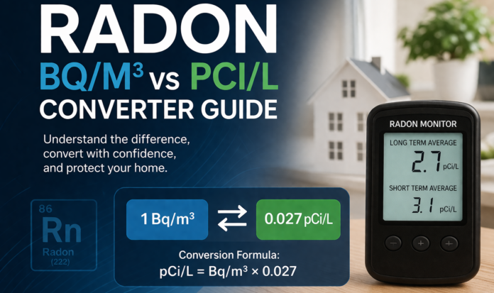 Radon Bq/m³ vs pCi/L Converter Guide